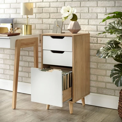Este 3 Drawer Filing Cabinet Natural/White - Buylateral - Image 3