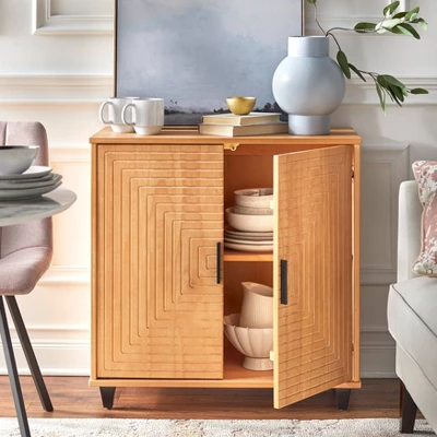 Messina 2 Door Cabinet Natural Pine - Buylateral - Image 2