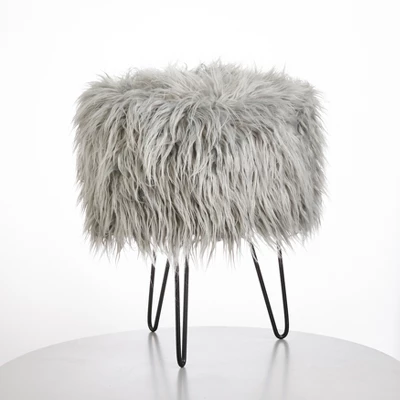 Patrice Faux Fur Stool - Buylateral - Image 3