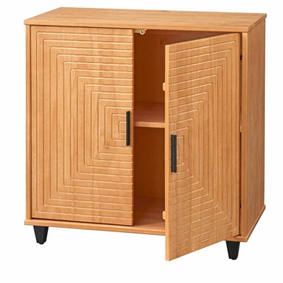 Messina 2 Door Cabinet Natural Pine - Buylateral - Image 3