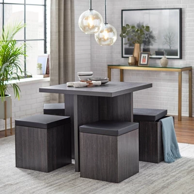 5pc Howard Dining Set With Storage Ottoman - Buylateral