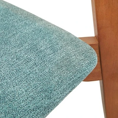 Set Of 2 Nettie Mid-Century Modern Upholstered Dining Chairs Walnut/Teal - Buylateral - Image 3