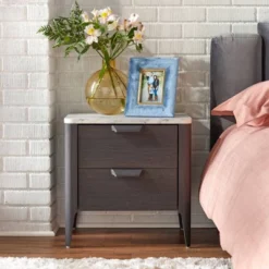 Keely Nightstand Charcoal Gray - Buylateral