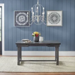 Riga Extendable Dining Table Gray - Buylateral