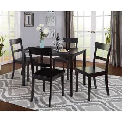 5pc Beverly Dining Set Black - Buylateral