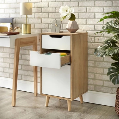 Este 3 Drawer Filing Cabinet Natural/White - Buylateral - Image 2