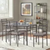 5pc Liv Rectangular Dining Set Black/Gray - Buylateral