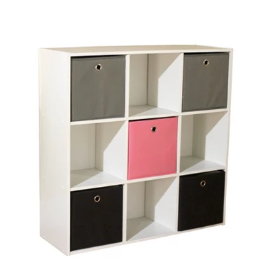 7.5" Utility Bookcase With 5 Fabric Bins - Buylateral - Image 4