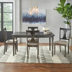 5pc Burntwood Dining Set Gray - Buylateral