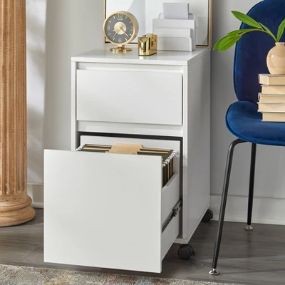 Wenz 2 Drawer Contemporary File Cabinet White - Buylateral - Image 2